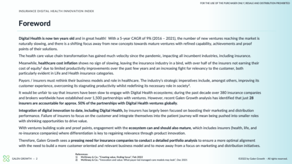 Insurance Digital Health Innovation Index - Forword
