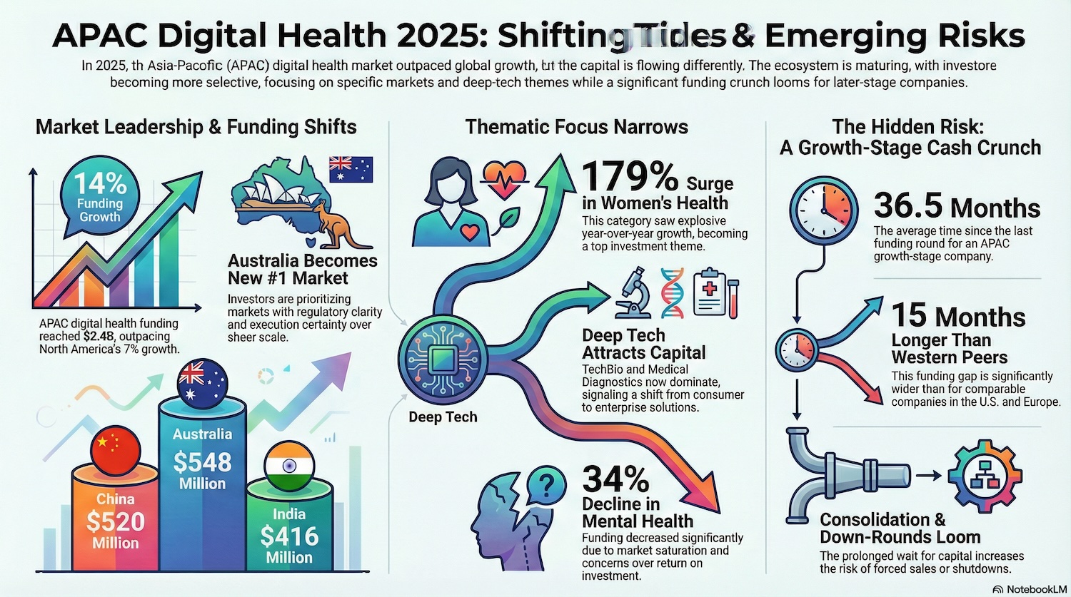 APAC digital health funding map 2025