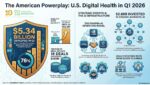 US digital health funding Q1 2026 showing $5.34B funding, AI investment trends, and venture capital concentration